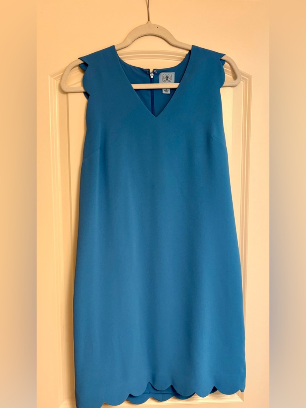 CeCe Teal V-Neck Sleeveless Midi Shift Dress